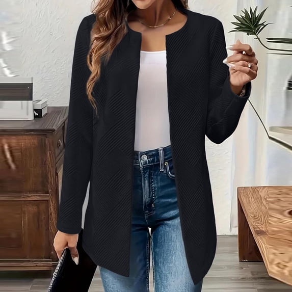 Women's Cropped Casual Blazer - Chic Versatile Layering for Work & Weekend Wear