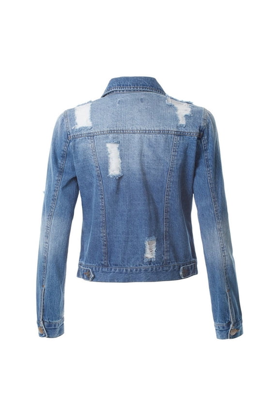 Women's Cropped Denim Jackets Basic Solid Button Down Open Front Jean Cardigans Long Sleeves Shacket Outerwear with Pockets