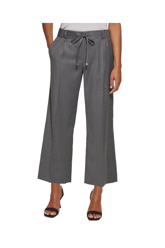 Women's Cropped Drawstring Waist Pants Tin Multi 4