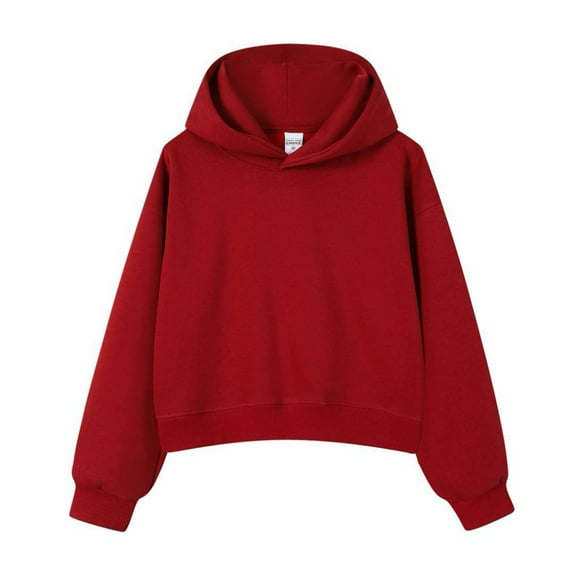 Women's Cropped Hoodies Long Sleeves Crop Top Sweatshirt with Hooded