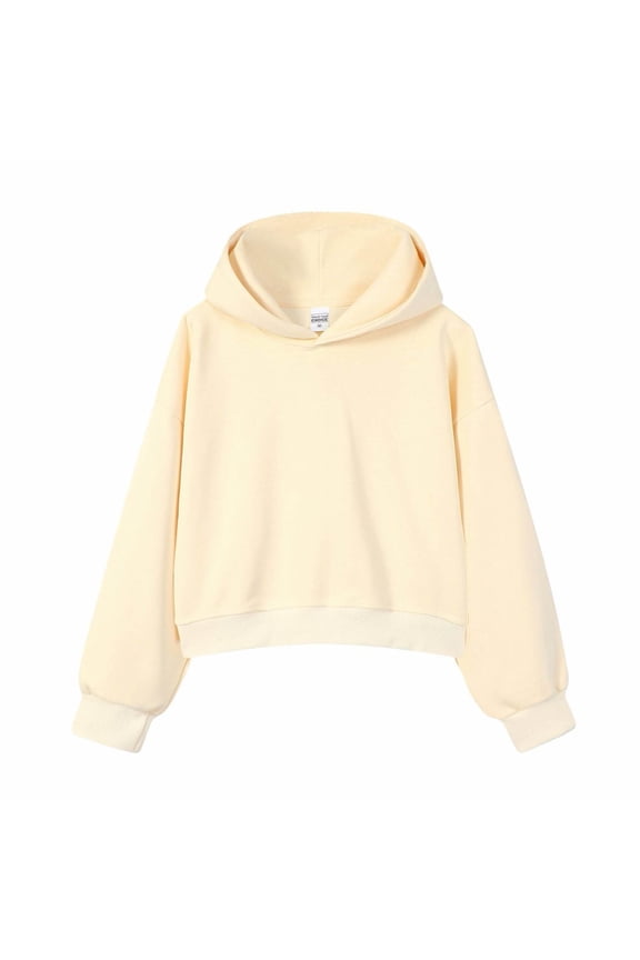 Women's Cropped Hoodies Long Sleeves Crop Top Sweatshirt with Hooded