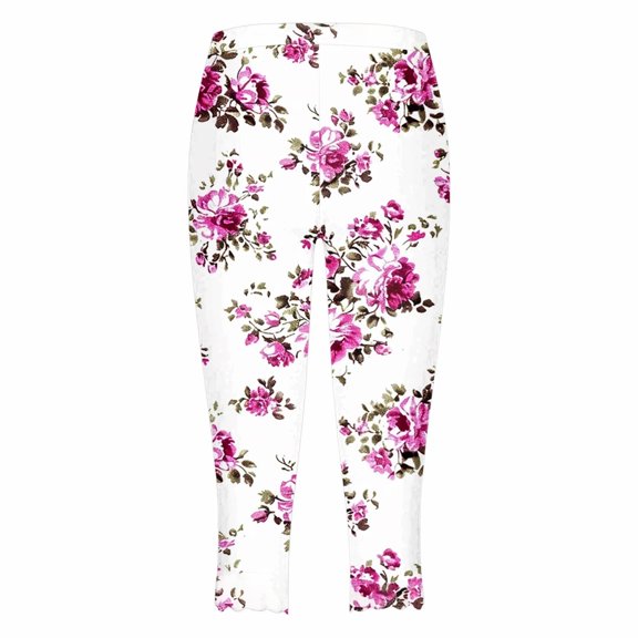 Women's Cropped Leggings,High-Waisted Yoga Pants,Comfortable Stretch Leggings,White,XL