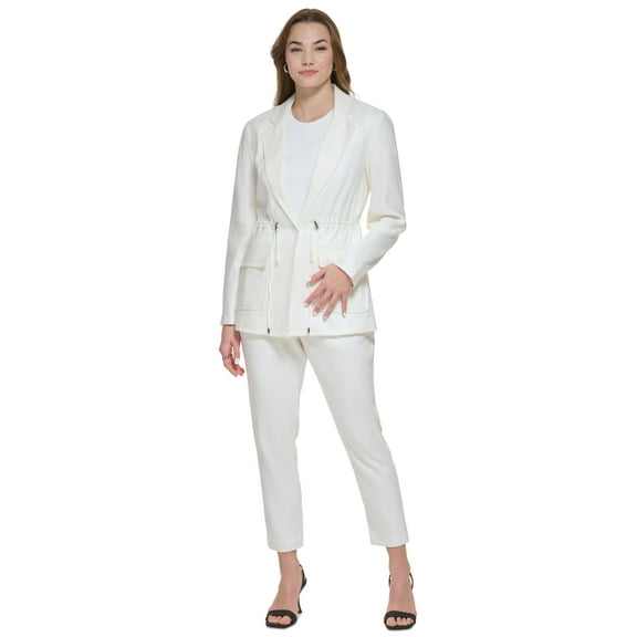 Women's Cropped Linen Pants Soft White XL