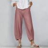 Women’s Cropped Pants Petal Hem Casual Loose Jean Look Pants Wide Leg Versatile Faux Denim Pants with Pockets ,Pinks,S