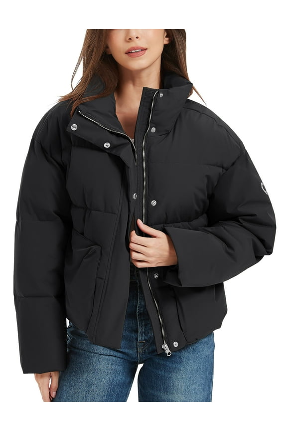 Women's Cropped Puffer Jacket Long Sleeve Lightweight Quilted Winter Jacket Packable Coats