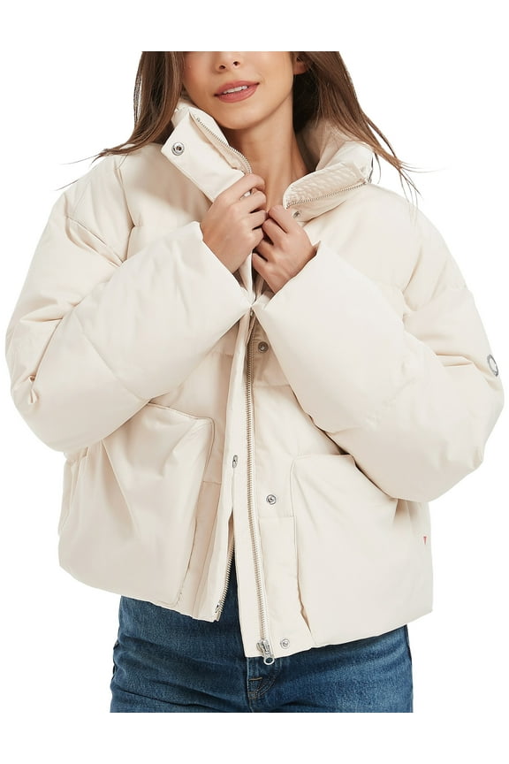 Women's Cropped Puffer Jacket Long Sleeve Lightweight Quilted Winter Jacket Packable Coats