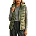 thumbnail image 1 of Women's Cropped Puffer Vest winter Lightweight Quilted Jacket Vest Sleeveless Stand Collar Zipper Coats with Pockets, 1 of 7