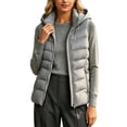 thumbnail image 1 of Women's Cropped Puffer Vest winter Lightweight Quilted Jacket Vest Sleeveless Stand Collar Zipper Coats with Pockets, 1 of 7