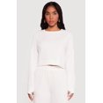 thumbnail image 1 of Women's Cropped Pullover Sweatshirt with Thumbholes, 1 of 4