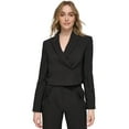 thumbnail image 1 of Women's Cropped Side-Button Blazer Black 4, 1 of 1