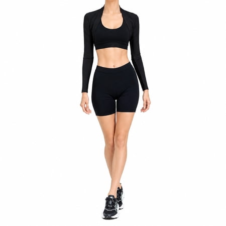 Women’s Cropped Sun Protection Cardigan Lightweight Long Sleeve Open Front Shrug Top