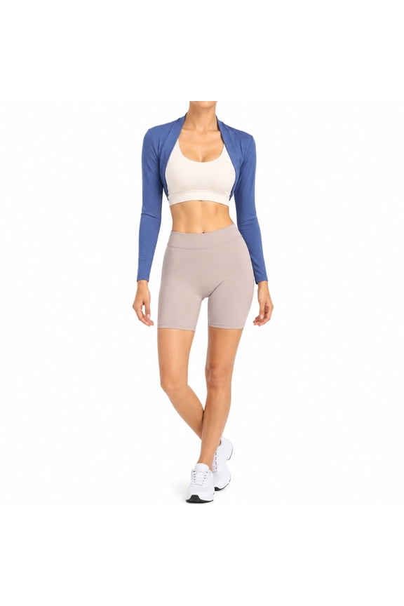 Women’s Cropped Sun Protection Cardigan Lightweight Long Sleeve Open Front Shrug Top