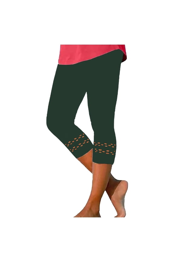 Women's Cropped Yoga Pants - Mesh Panel Workout Leggings, Stretchy Compression Capris (S-XXXL, 10 Colors) | Yubnlvae (Green | M)