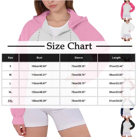 Women's Cropped Zip up Hoodies, Lightweight Sweatshirts Jacket with Pocket for Casual Workout