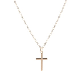 Women's Cross Pendant Necklace - Gold-Tone Minimalist Design, Delicate Chain, Fashionable Statement Accessory - For Women, Daily Wear, Casual Outings, Special Occasions, Gift for Her, Birthday Annive