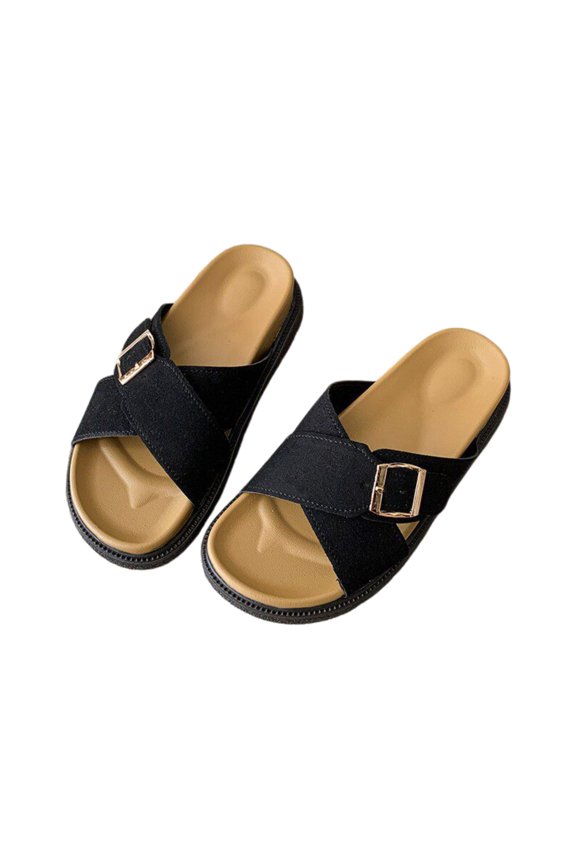 Women’s Cross Strap Platform Slide Sandals Open Toe Casual Comfort Summer Shoes