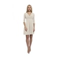 thumbnail image 1 of Women's Cross Wrap A Line Long Sleeve Dress, L, Champagne, by Ambesonne, 1 of 3