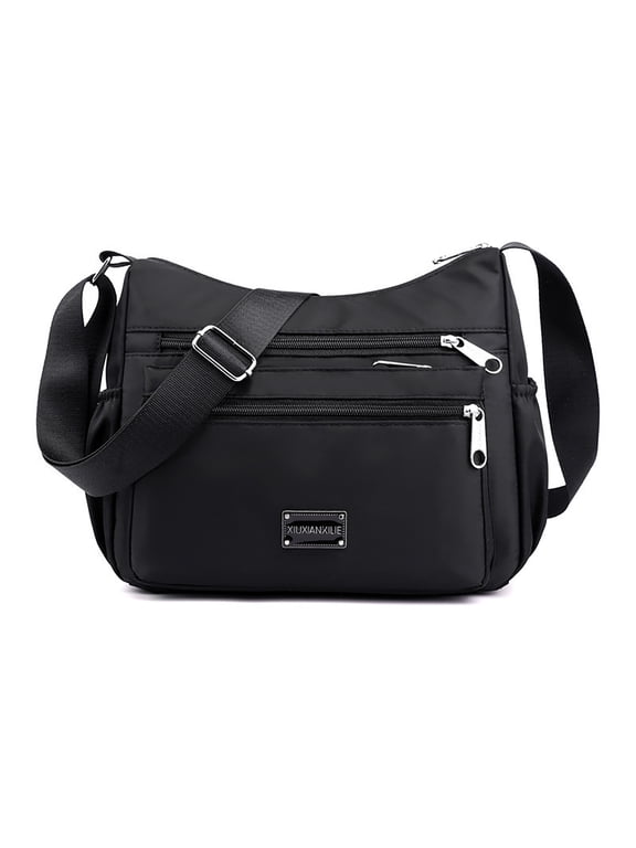 Women’s Crossbody Bag ,Anti Theft Crossbody Purse RFID Women Nylon Waterproof Lightweight Shoulder Bag/Black