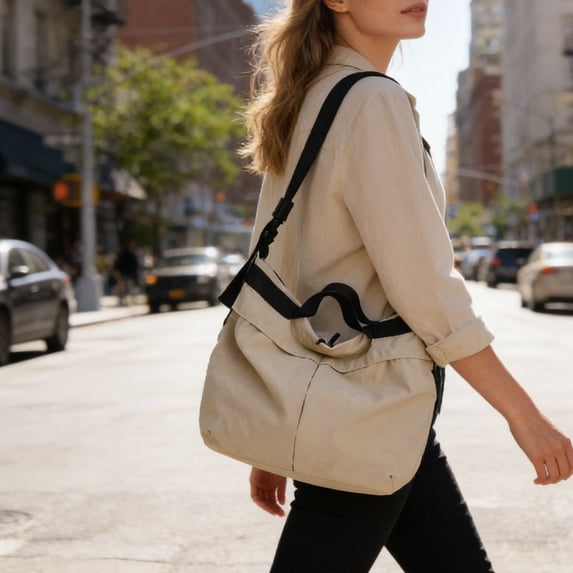 Women's Crossbody Bag Large Capacity Tote, Versatile Canvas Shoulder Handbag for Daily Use, Lightweight Casual Purse for Work Shopping Travel Beach and Gym