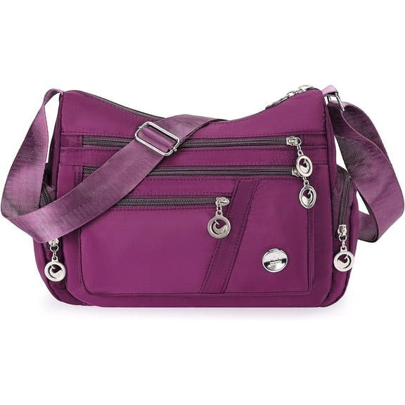 Women's Crossbody Bag Nylon Travel Purse Waterproof Shoulder Handbag for Ladies with Multiple Pockets