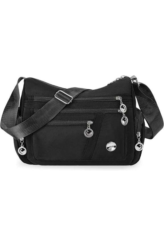 Women's Crossbody Bag Nylon Travel Purse Waterproof Shoulder Handbag for Ladies with Multiple Pockets