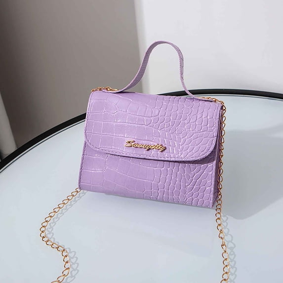 Women's Crossbody Bag, Small Square Handbag with Chain Strap, Multi Compartment Purse for Daily Use