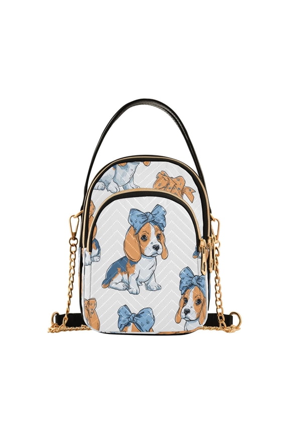 Women's Crossbody Handbag Shoulder Handbag 5.91x3.15x8.27 Inch Bank Card Bag Cash Bag Key Bag Beagle