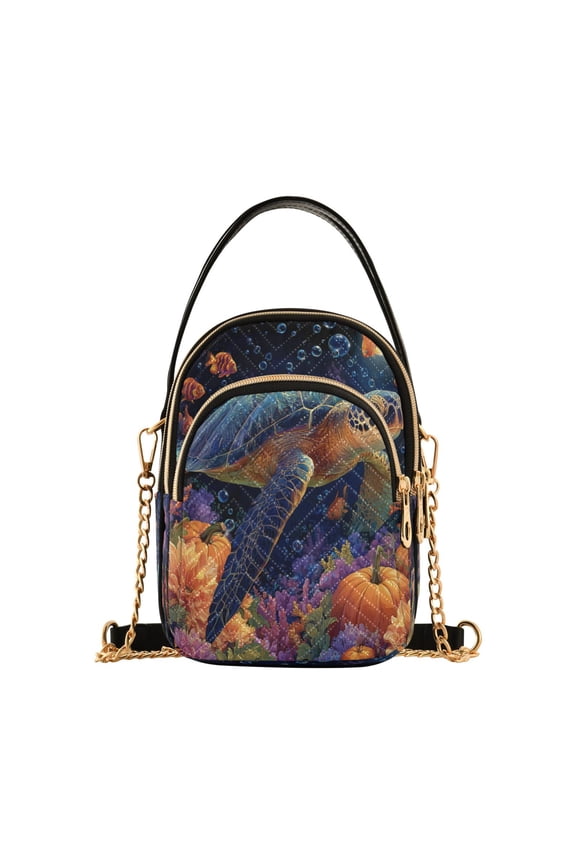 Women's Crossbody Handbag Shoulder Handbag 5.91x3.15x8.27 Inch Bank Card Bag Cash Bag Key Bag Sea Turtle