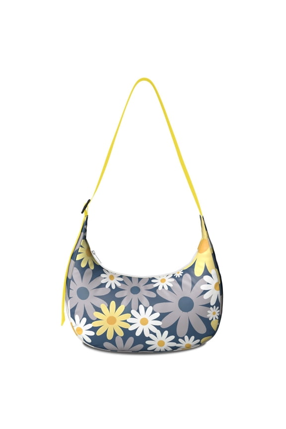Women’s Crossbody Handbag – Water-Resistant & Lightweight with Boho Daisy Floral Print, Vintage Retro Bloom Design, Spacious Durable Purse for Summer and Spring Lovers