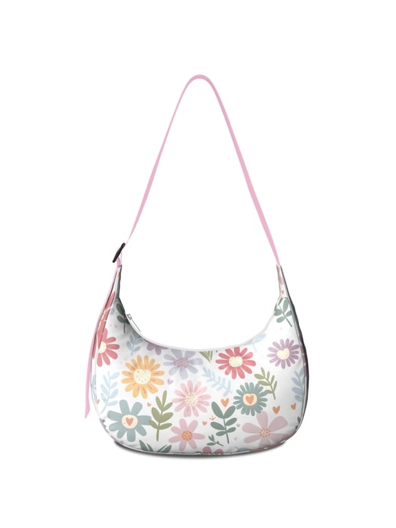 Women’s Crossbody Handbag – Water-Resistant & Lightweight with Boho Daisy Floral Print, Vintage Retro Bloom Design, Spacious Durable Purse for Summer and Spring Lovers