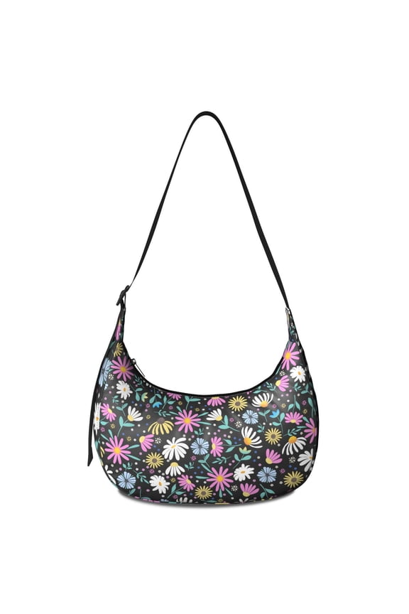 Women’s Crossbody Handbag – Water-Resistant & Lightweight with Boho Daisy Floral Print, Vintage Retro Bloom Design, Spacious Durable Purse for Summer and Spring Lovers