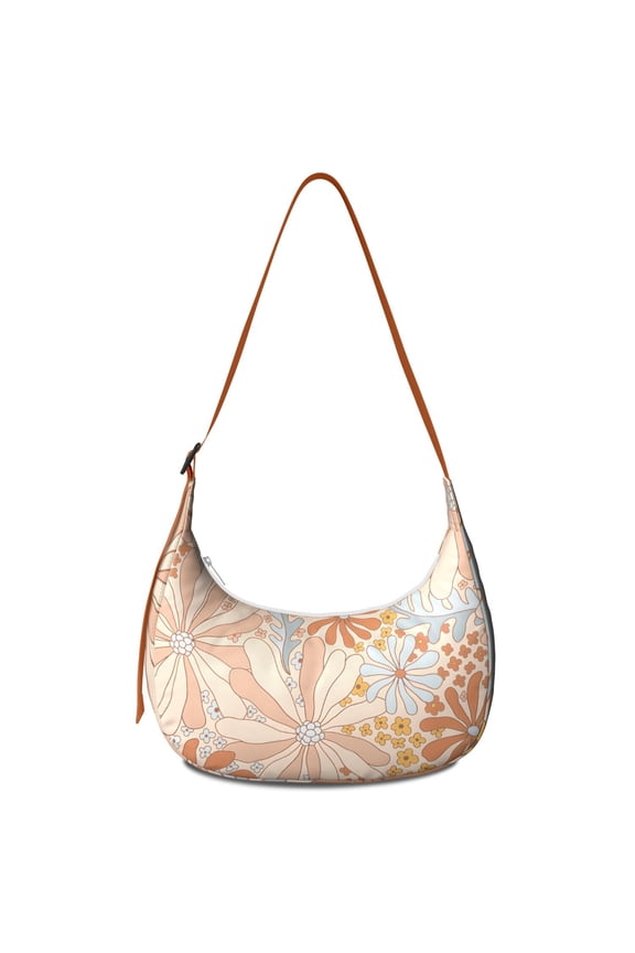 Women’s Crossbody Handbag – Water-Resistant & Lightweight with Boho Floral Print, Retro Tropical Bloom Design, Spacious Durable Purse for Summer and Spring Garden Lovers