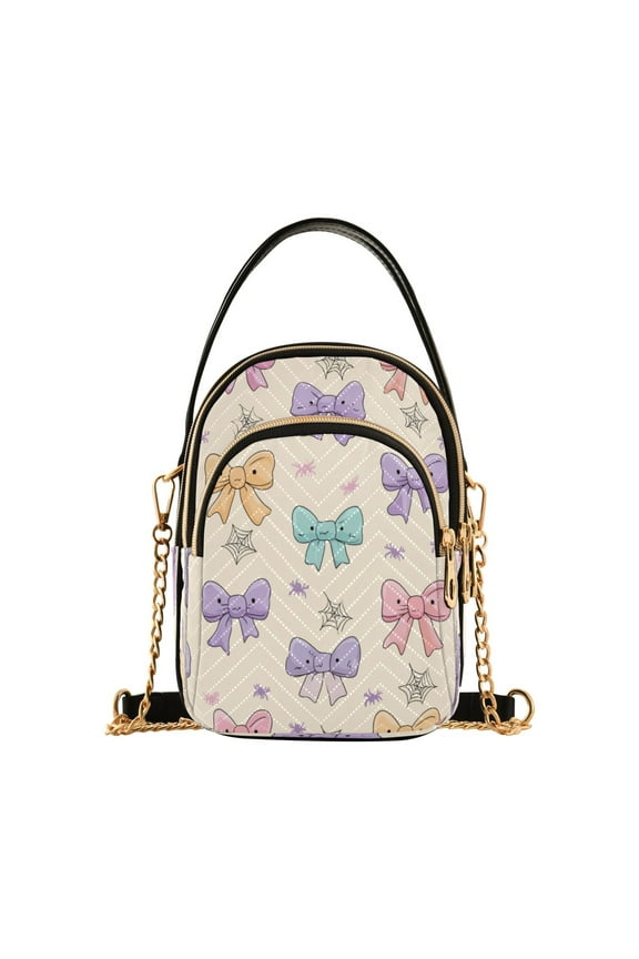 Women's Crossbody Handbags Shoulder Handbag Multi Pocket Crossbody Bag Colorful Bow Pattern