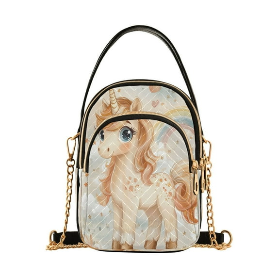 Women's Crossbody Handbags Shoulder Handbag Multi Pocket Crossbody Bag Pastel-colored Unicorn