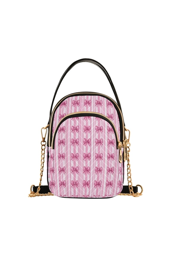Women's Crossbody Handbags Shoulder Handbag Multi Pocket Crossbody Bag Pink Bows