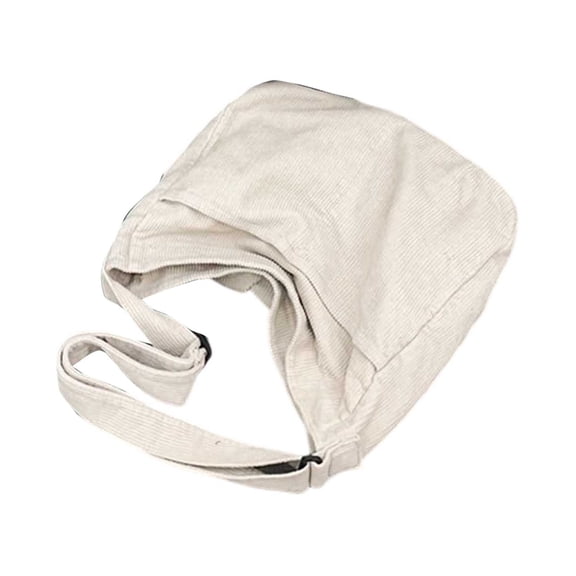 Women's Crossbody Handbags White Large-Capacity Japanese Corduroy Single-Shoulder Crossbody Bag for Couples