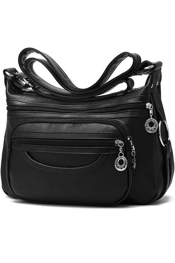 Women's Crossbody Leather Handbag Pocket Book Lightweight Shoulder Purse