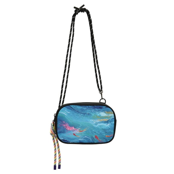 Women's Crossbody Phone Bag Small Wallet Purse with Detachable Rope Strap Travel Handbags Blue Vortex