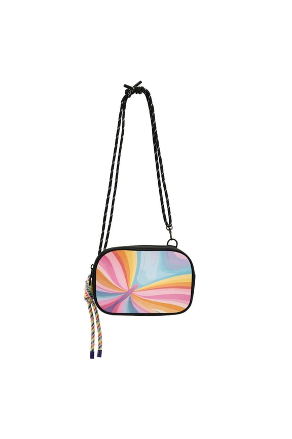 Women's Crossbody Phone Bag Small Wallet Purse with Detachable Rope Strap Travel Handbags Colorful Rainbow Butterfly