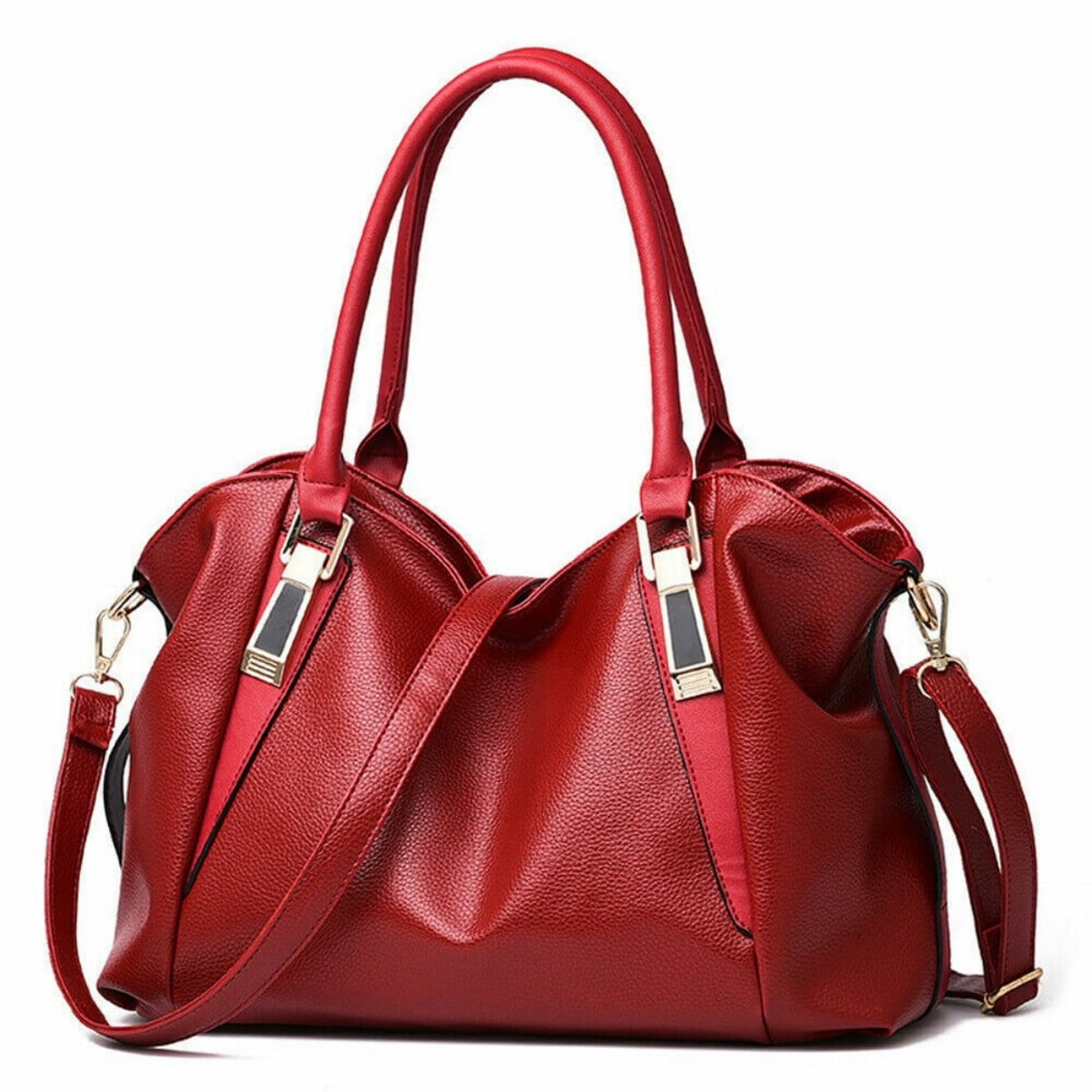 Women's Crossbody Purse - Fashionable PU Satchel Bag with Anti-Theft Clasp, Red