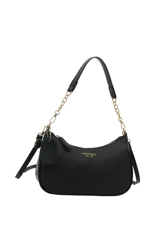 Women's Crossbody Shoulder Bag PU Leather Lightweight Purse, Single Pocket Zip Closure, Adjustable Strap for Casual Outfits - Stylish Small Handbag in Black/White/Red/Brown, Minimalist Fashion Daypac