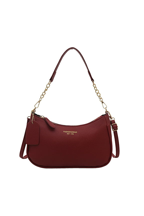 Women's Crossbody Shoulder Bag PU Leather Lightweight Purse, Single Pocket Zip Closure, Adjustable Strap for Casual Outfits - Stylish Small Handbag in Black/White/Red/Brown, Minimalist Fashion Daypac