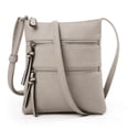 thumbnail image 1 of Women’s Crossbody Shoulder Bag with Double Zipper Pockets, Vertical Small Travel Purse for Everyday Use, 1 of 1