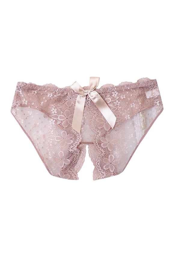 Crotchless Underwear 1 pc Coffee Lace Panties Womens Thong Underwear Ladies Underwear XL