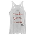 thumbnail image 1 of Women's Cruella Make Your Mark  Racerback Tank Top White Heather 2X Large, 1 of 4