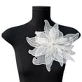 thumbnail image 1 of Women's Crystal Beads Floral Brooch Pin - 3D Mesh Flower with Irregular Ribbon Leaf Design for Bridal Wedding Dress Decoration, Prom Evening Attire Accessory (1 Piece), 1 of 7