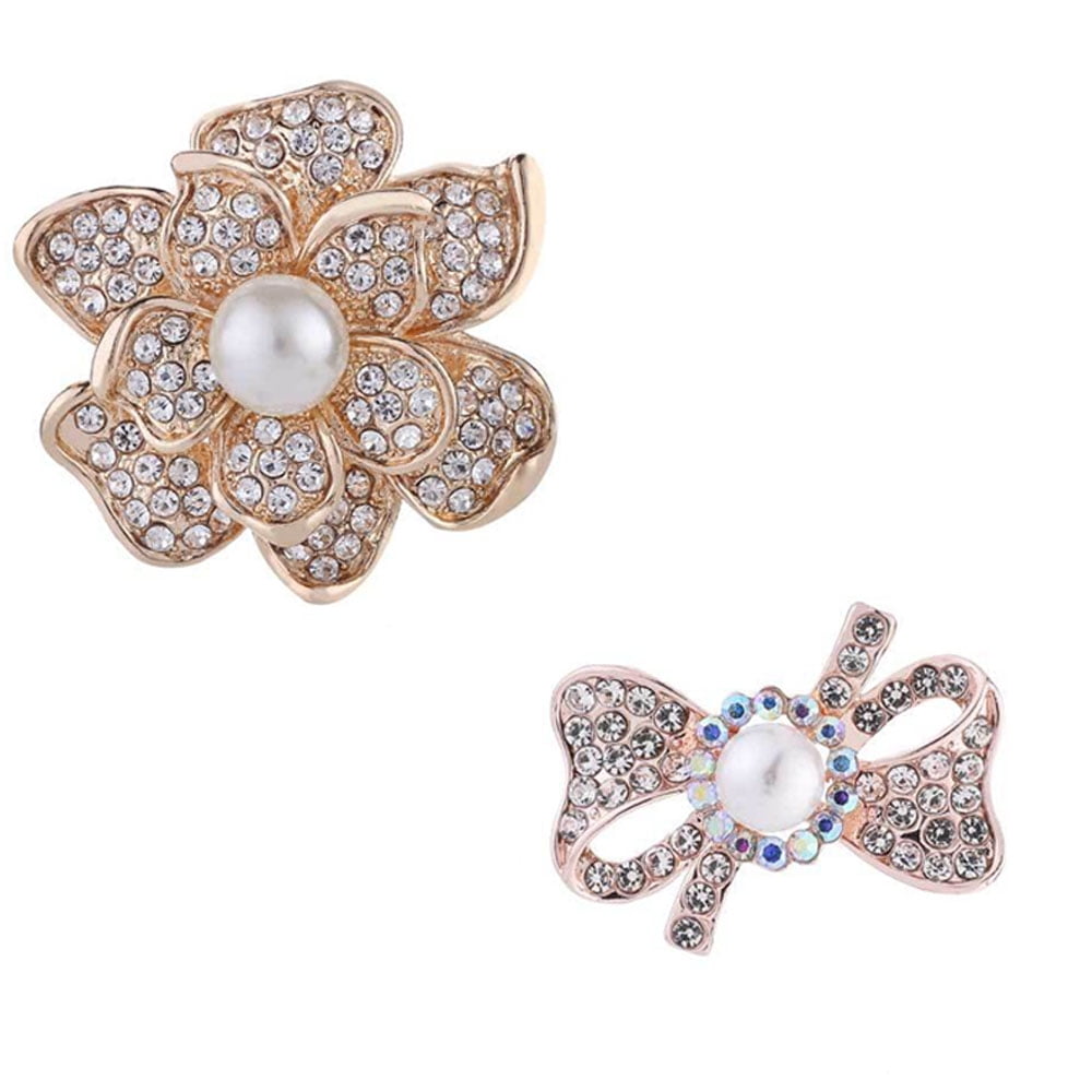 1 pc Crystal Rose Flower Brooches Pins Corsage Scarf Clips Safety Pin Women  Girls Vintage Clothing Decoration High appearance level corsage accessories  Upscale women's fine suit pin simple everything niche anti-slip