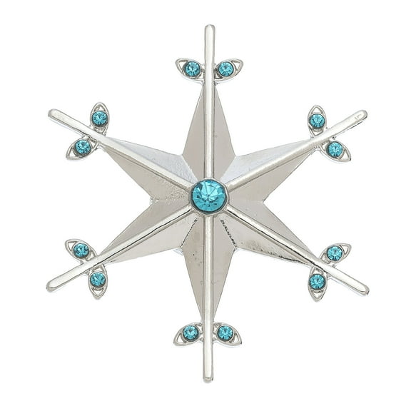 Women's Crystal Magnet Snowflake Brooch By Howard's