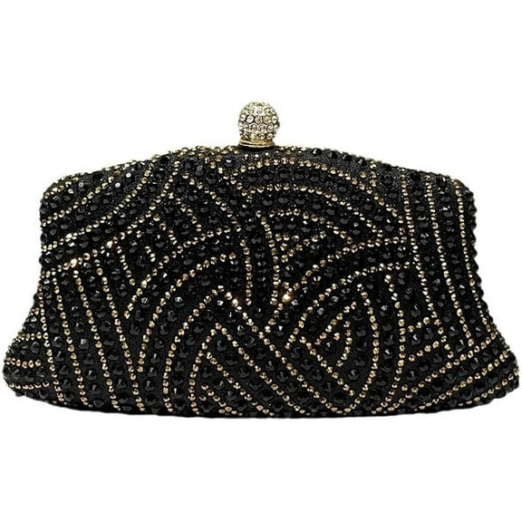 Women's Crystal Rhinestone Bridal Clutch Purse Elegant Formal Evening Party Wedding Bag