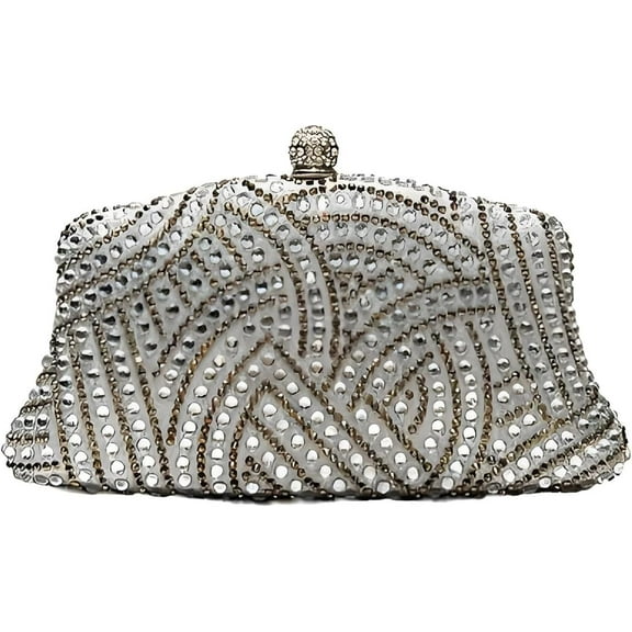 Women's Crystal Rhinestone Bridal Clutch Purse Elegant Formal Evening Party Wedding Bag